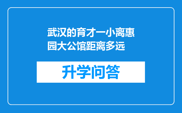 武汉的育才一小离惠园大公馆距离多远