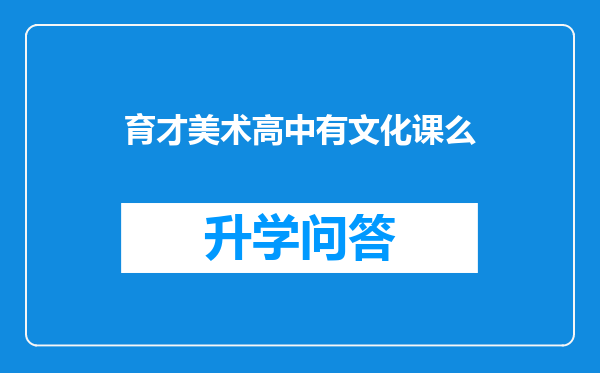 育才美术高中有文化课么