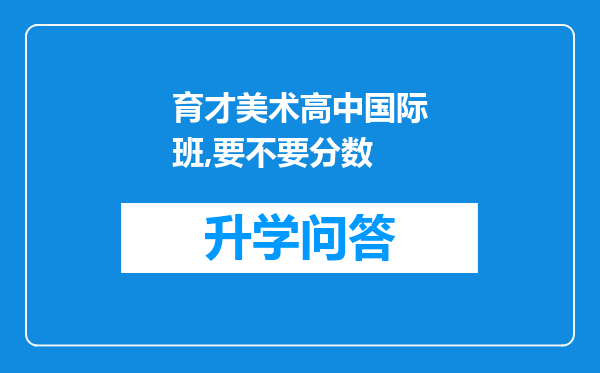 育才美术高中国际班,要不要分数