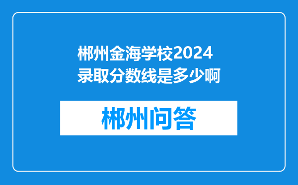 郴州金海学校2024录取分数线是多少啊