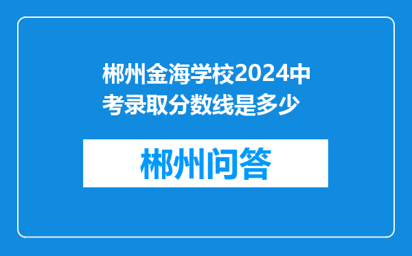 郴州金海学校2024中考录取分数线是多少