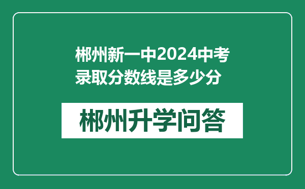 郴州新一中2024中考录取分数线是多少分