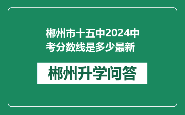 郴州市十五中2024中考分数线是多少最新