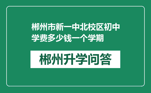 郴州市新一中北校区初中学费多少钱一个学期