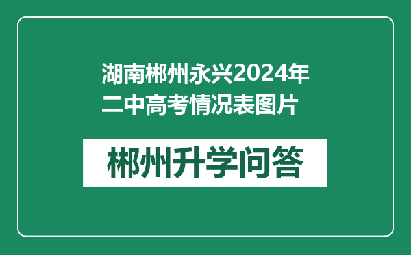 湖南郴州永兴2024年二中高考情况表图片