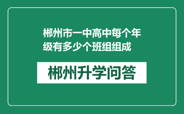 郴州市一中高中每个年级有多少个班组组成