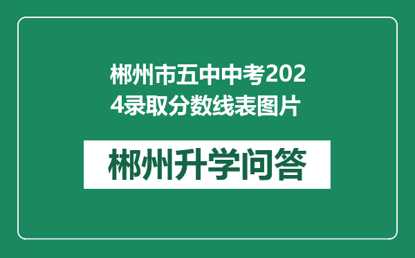 郴州市五中中考2024录取分数线表图片