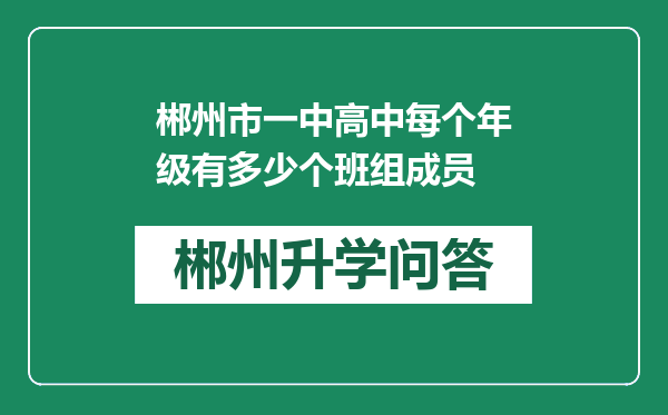 郴州市一中高中每个年级有多少个班组成员