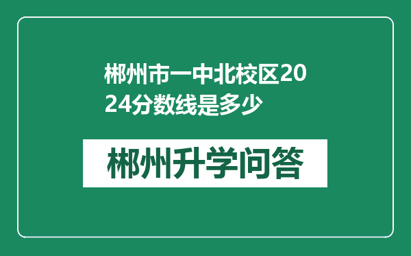 郴州市一中北校区2024分数线是多少