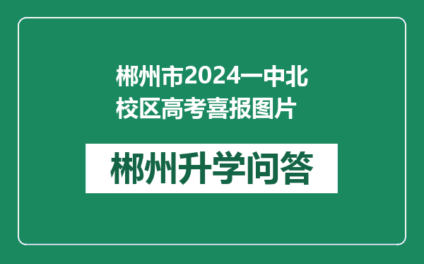 郴州市2024一中北校区高考喜报图片