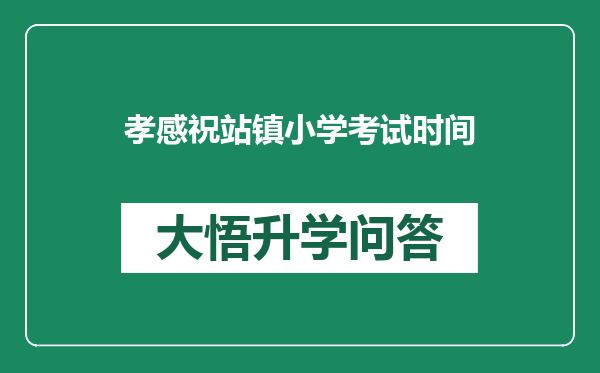 孝感祝站镇小学考试时间