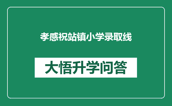 孝感祝站镇小学录取线