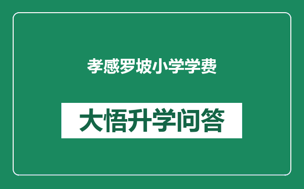 孝感罗坡小学学费