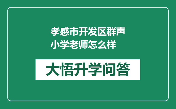 孝感市开发区群声小学老师怎么样