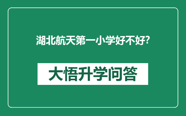 湖北航天第一小学好不好？