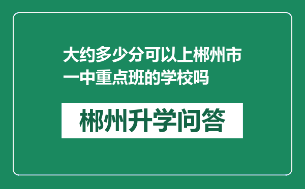 大约多少分可以上郴州市一中重点班的学校吗