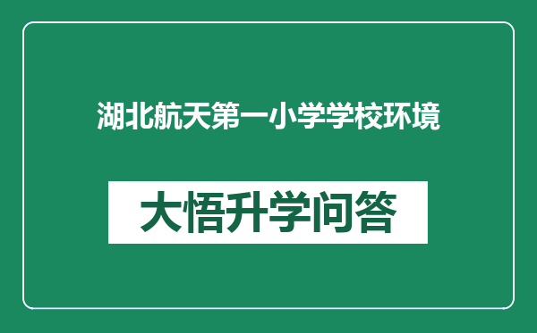 湖北航天第一小学学校环境