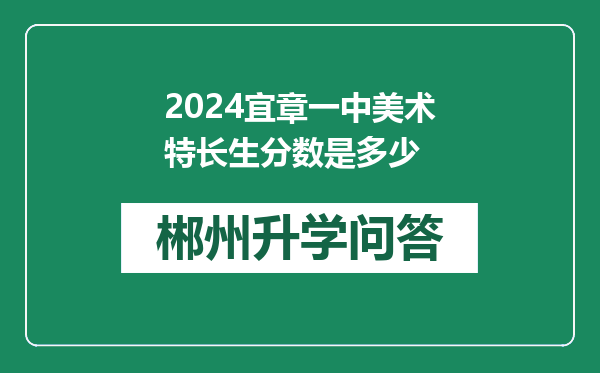 2024宜章一中美术特长生分数是多少