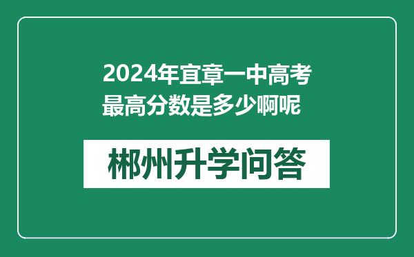 2024年宜章一中高考最高分数是多少啊呢