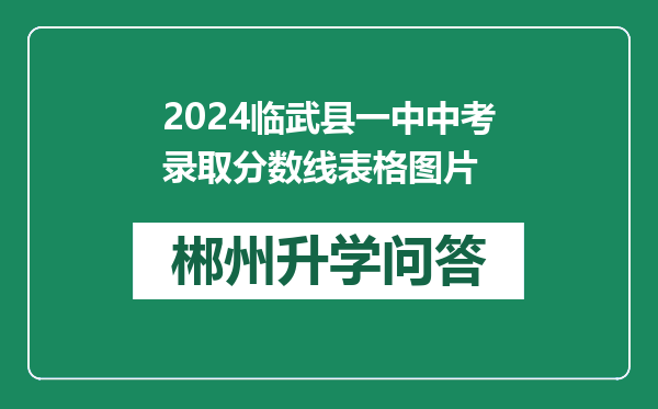 2024临武县一中中考录取分数线表格图片