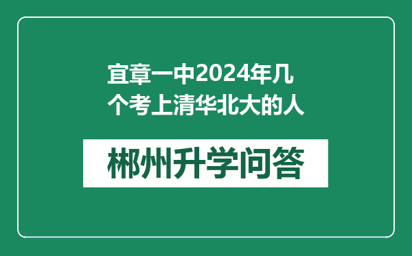 宜章一中2024年几个考上清华北大的人