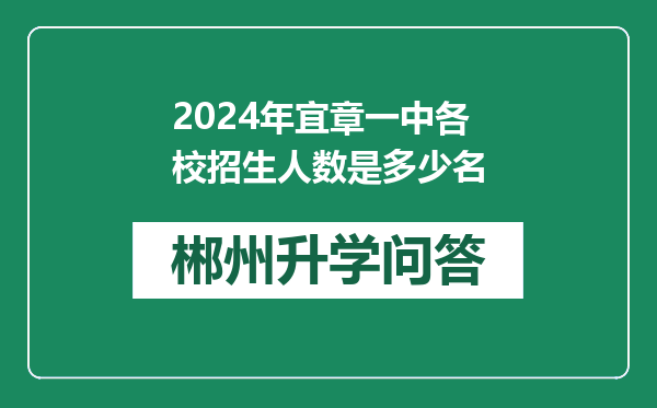 2024年宜章一中各校招生人数是多少名