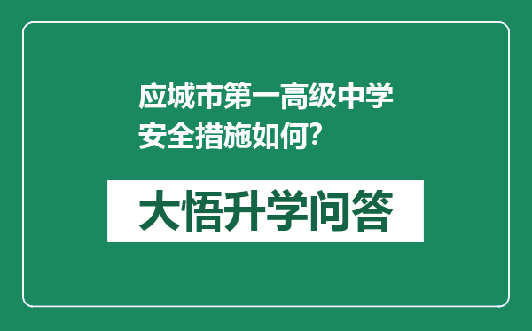 应城市第一高级中学安全措施如何？