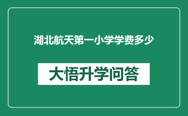 湖北航天第一小学学费多少