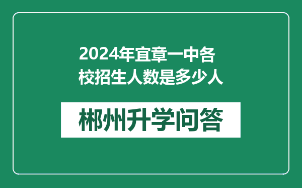 2024年宜章一中各校招生人数是多少人