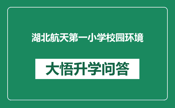 湖北航天第一小学校园环境