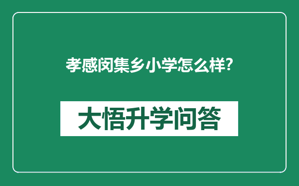 孝感闵集乡小学怎么样？