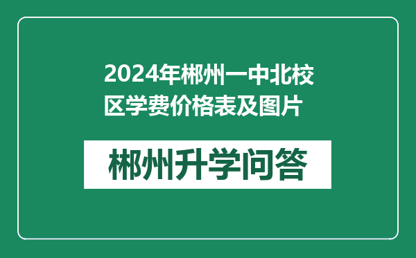 2024年郴州一中北校区学费价格表及图片