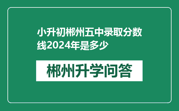 小升初郴州五中录取分数线2024年是多少