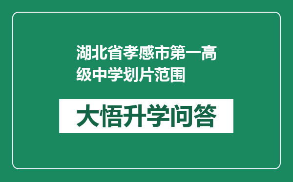 湖北省孝感市第一高级中学划片范围