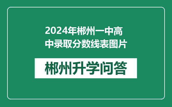 2024年郴州一中高中录取分数线表图片