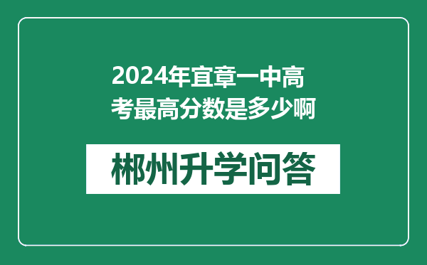 2024年宜章一中高考最高分数是多少啊