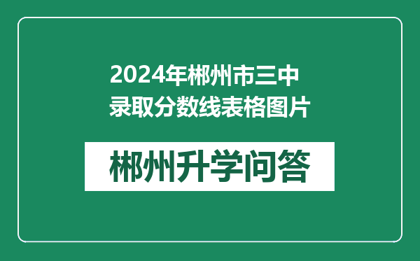 2024年郴州市三中录取分数线表格图片