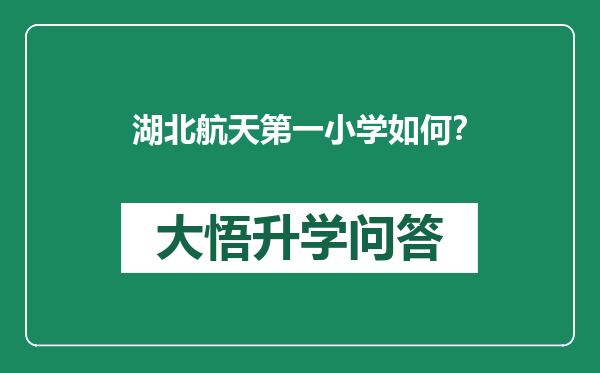 湖北航天第一小学如何？