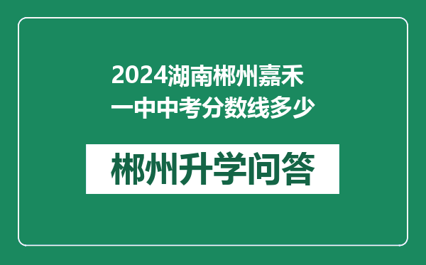 2024湖南郴州嘉禾一中中考分数线多少