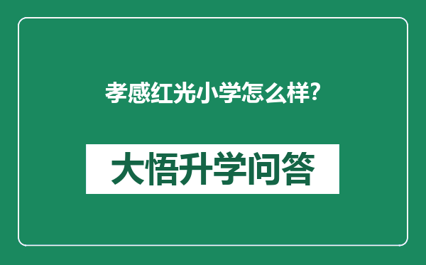 孝感红光小学怎么样？