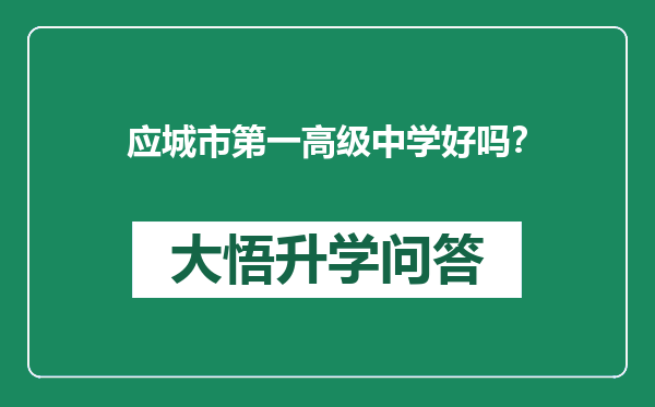 应城市第一高级中学好吗？