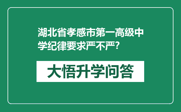 湖北省孝感市第一高级中学纪律要求严不严？