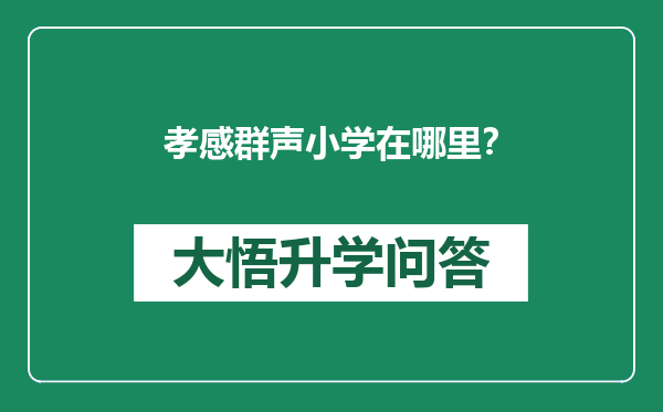 孝感群声小学在哪里？