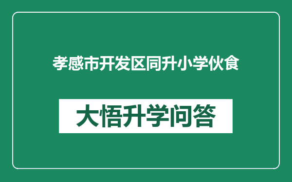 孝感市开发区同升小学伙食