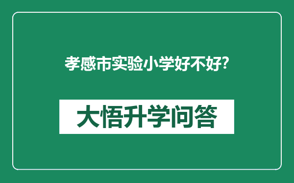 孝感市实验小学好不好？