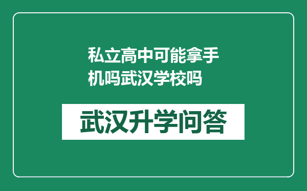 私立高中可能拿手机吗武汉学校吗