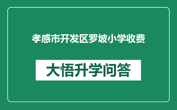 孝感市开发区罗坡小学收费