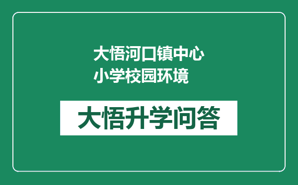 大悟河口镇中心小学校园环境