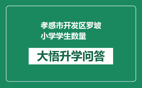 孝感市开发区罗坡小学学生数量