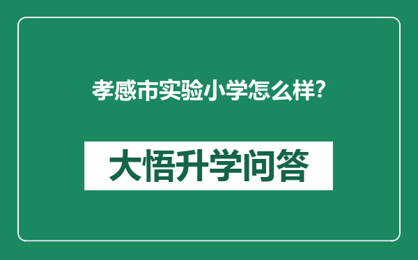 孝感市实验小学怎么样？